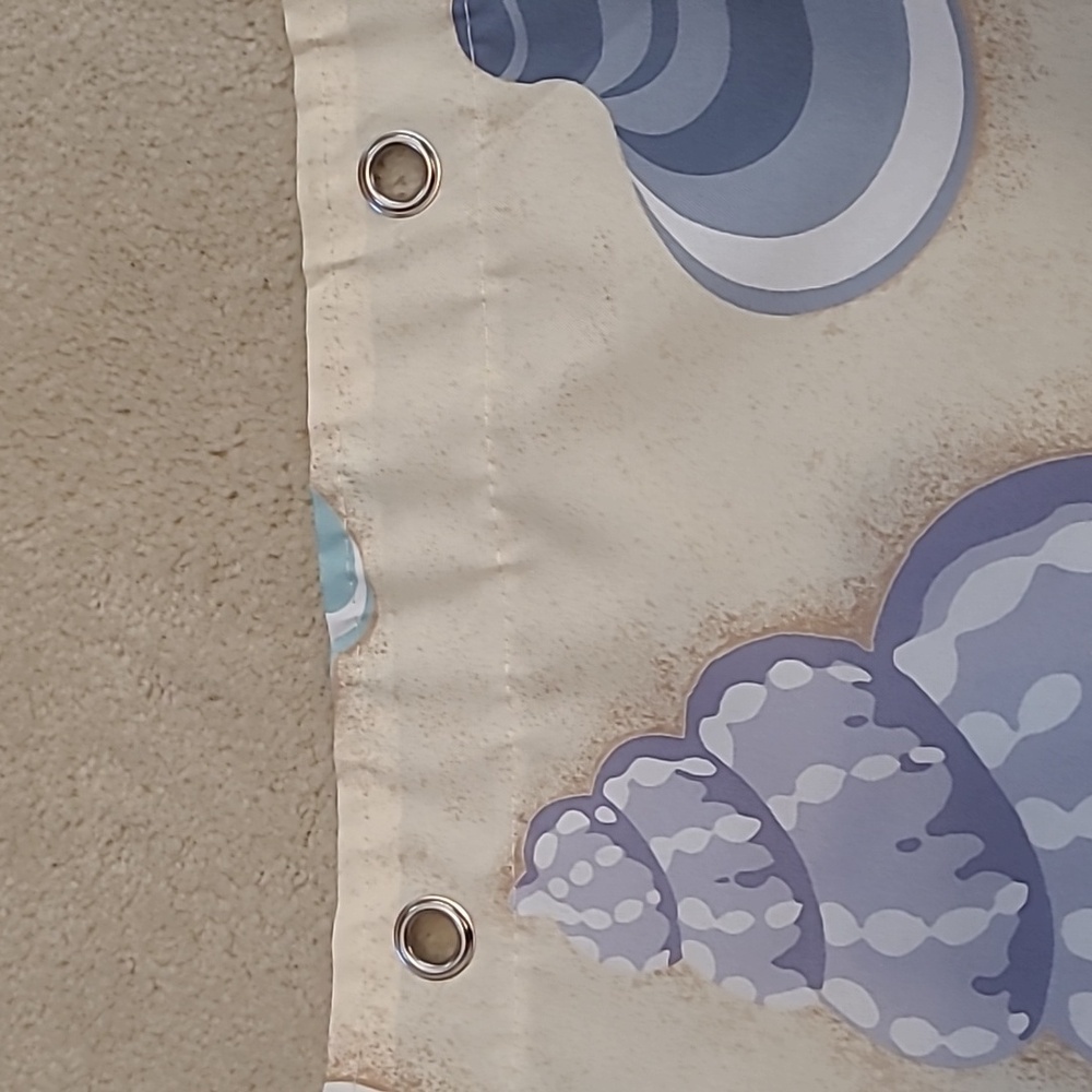 Shower Curtain In Multicolor Seashell Pattern - Picture 7 of 7